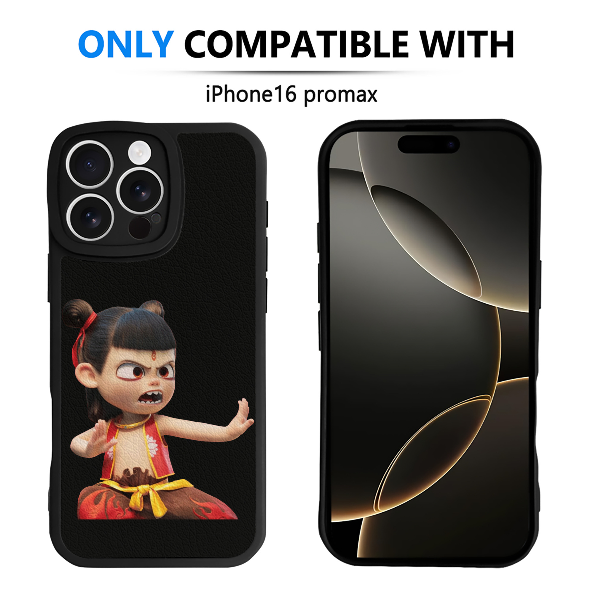 （画像用） Ne Zha 2 ナタ 魔童の大暴れ 【iPhone 16シリーズ対応】シリコンスマホケース（レザー調） 材質：シリコン